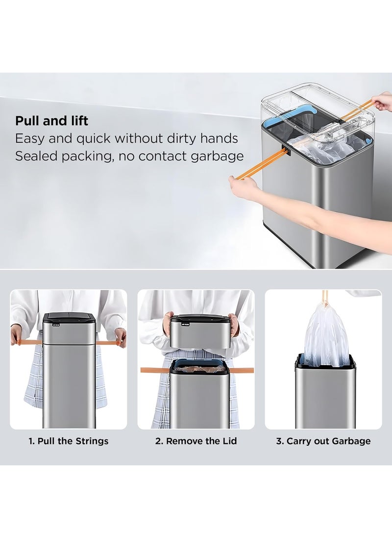 Umai UMAI 15L Stainless Steel Motion Sensor Dustbin For Kitchen Waterproof Garbage Bin for Home Garbage Bin For Office Big Dustbin Waste Bin For Bathroom Silver  - Image 2