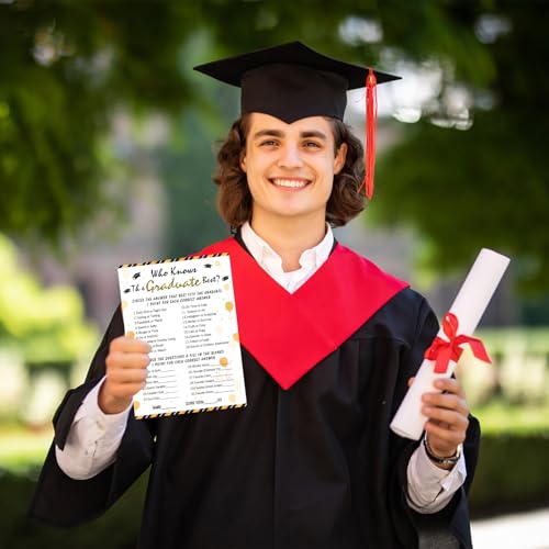 FaCraft 36PCS Who Knows Graduate Best Game Cards Class of 2025 Party Games Activities for High Senior College School Graduation Favor Supplies Graduation Decorations - Image 5