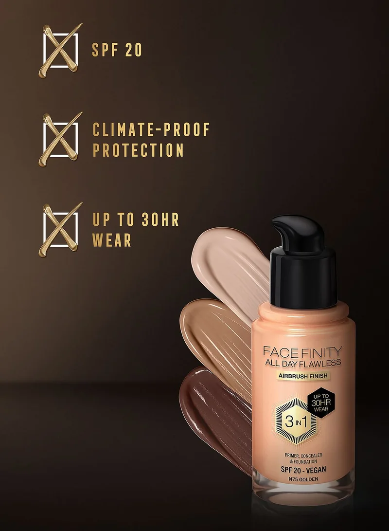 Max Factor Max Factor Facefinity All Day Flawless Foundation - N75 Golden, 30ml