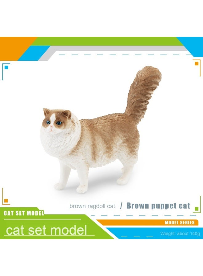 NIBEMINENT Realistic Cat Animal Models - Lazy Orange Cat, Siamese Cat, Ragdoll Cat, Black Cat, Calico Cat Desktop Ornaments and Toys