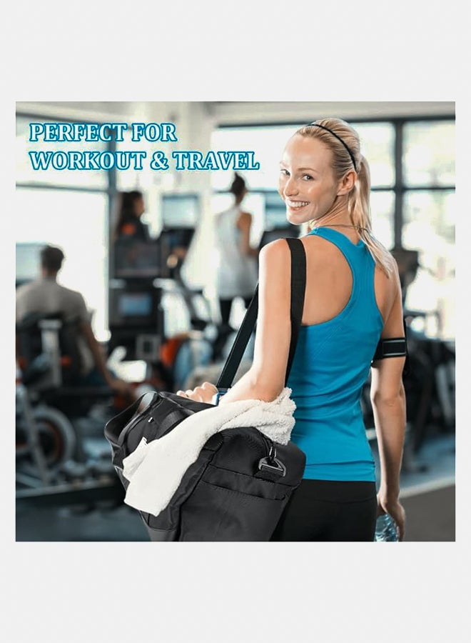 Weekend Bag for Women, Lightweight Double Shoulder Strap & Portable Travel Duffel Bag Waterproof Sports Tote Gym Bag Duffel Bag Carry on Bag Holdalls for Women Men Vacation, Black, L  - Image 2