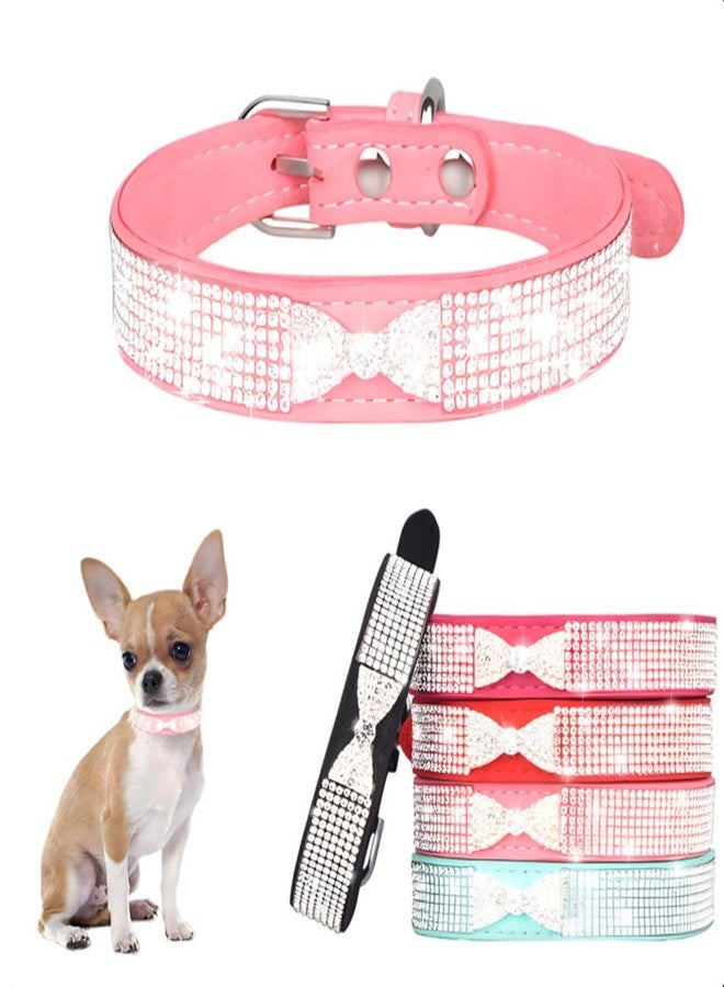 WeimoMonkey Small Dog Collar for Female Dogs Bling Diamond Crystal Glitter Jewel Sparkly Rhinestone Cute Cat Pet Animals Puppy Collars Girl for XXS XS Small Medium Large Black L - Image 1