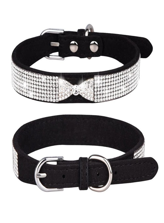 WeimoMonkey Small Dog Collar for Female Dogs Bling Diamond Crystal Glitter Jewel Sparkly Rhinestone Cute Cat Pet Animals Puppy Collars Girl for XXS XS Small Medium Large Black L - Image 2