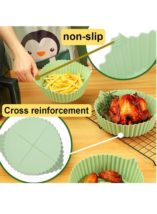 Air Fryer Silicone Baking Tray 7.6inch for 3 to 5 Qt Reusable Air Fryer Silicone liners, Round Air Fryer Silicone Basket for Air Fryer Easy Cleaning Silicone Pot for Oven Accessories - Image 5