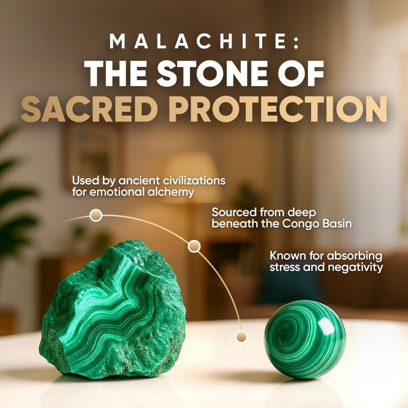 Conscious Items The Anxiety Bracelet for Women & Men, Green Malachite Bracelet for Inner Calm & Emotional Balance, Calming Bracelets for Anxiety with Malachite Crystals - Image 4