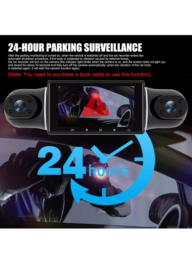 LAESO - Dash Cam, 4 Channel FHD 1080P, 360° All-Around Car DVR System, Built-in WiFi and GPS, Adjustable Lens Dash Camera for Cars with Night Vision, G-Sensor, 24 Hours Parking Mode(Included 64G Card) - Image 1