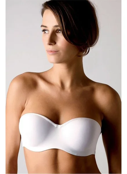 Magic Form 5063 Women's White Plain Fabric Sponge Strapless Strapless Bra