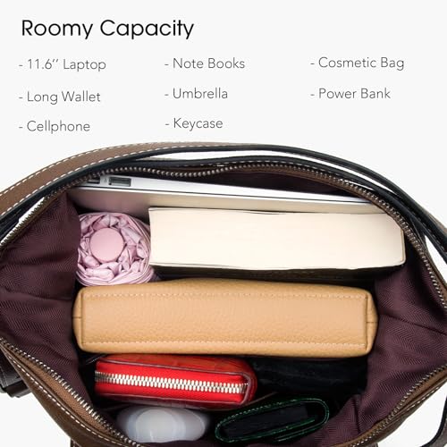 DONNAIN Genuine Leather Backpack Purse for Women Large Capacity, Anti-Theft Travel Backpack Leather Convertible Shoulder Bag (Coffee) - Image 2