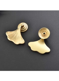 KASTWAVE Knob Handles for Furniture, Golden Drop Pendant Pull Handle Fashion Ginkgo Leaf Shape Dresser Knobs Kitchen Bathroom Cabinet Door Drawer 2 pcs  - Image 4