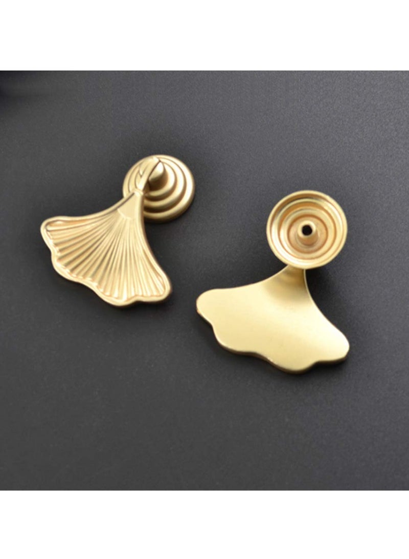 KASTWAVE Knob Handles for Furniture, Golden Drop Pendant Pull Handle Fashion Ginkgo Leaf Shape Dresser Knobs Kitchen Bathroom Cabinet Door Drawer 2 pcs - Image 4