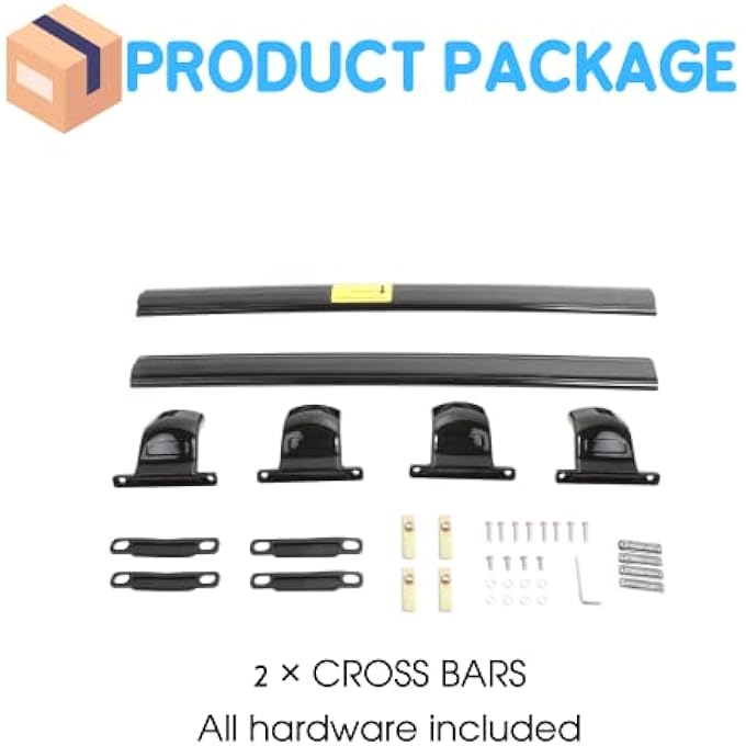 rayihni Cross Bars Fit for Chevrolet Bolt EUV 2022 2023 Roof Rack Side Rails Aluminum Rooftop Cargo Carrier Bag Luggage Kayak Canoe Bike (Black) - Image 2