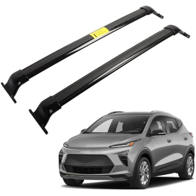 rayihni Cross Bars Fit for Chevrolet Bolt EUV 2022 2023 Roof Rack Side Rails Aluminum Rooftop Cargo Carrier Bag Luggage Kayak Canoe Bike (Black) - Image 1