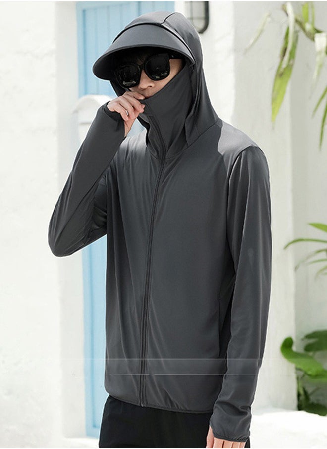 Generic Sun Shirts for Men Rash Guard Shirts Sun Protection Jacket Men Sun Protection Clothing Fishing Shirts UV Sun Hoodie Mens (3XL)  - Image 2