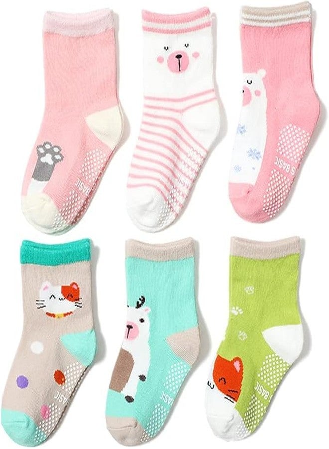 CUTEABLY Non-Slip Cotton Gripper Socks for Kids (12-24 Months, 6) - Image 1