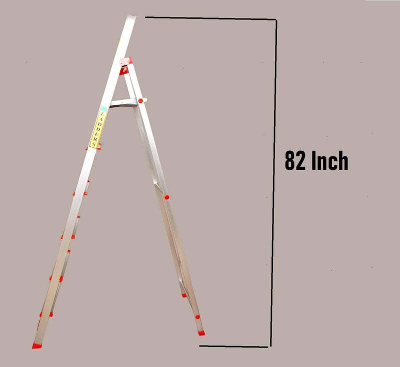 LEPOSE سلم منزلي سلم 5 خطوات منزلي سلم ألومنيوم قابل للطي للسلم المنزلي سلم ألومنيوم سلم قابل للطي للسلم للاستخدام المنزلي سلم ألومنيوم 5 خطوات أبيض - Image 4