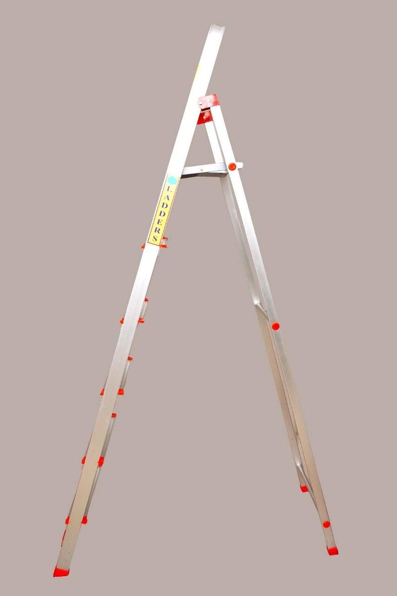 LEPOSE سلم منزلي سلم 5 خطوات منزلي سلم ألومنيوم قابل للطي للسلم المنزلي سلم ألومنيوم سلم قابل للطي للسلم للاستخدام المنزلي سلم ألومنيوم 5 خطوات أبيض - Image 3