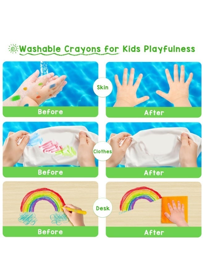 أقلام تلوين آمنة للأطفال الصغار – 5 ألوان مع قبضة كبيرة مريحة - Image 2