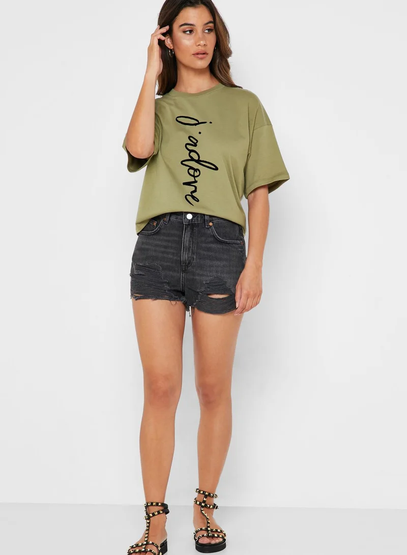 Topshop Petite Slogan T-Shirt