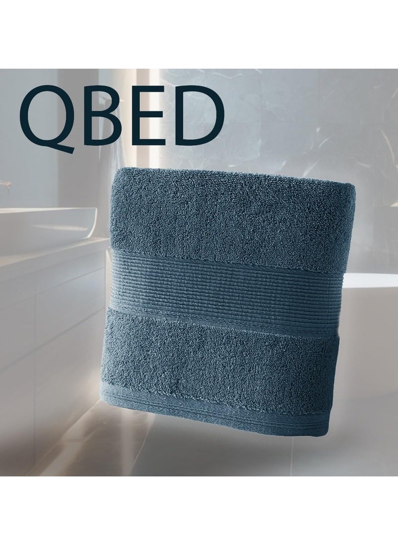 QBED Hotel Bath Towels 100% Egyptian Cotton 70 * 140cm 1 Piece (Petroleum)  - Image 2