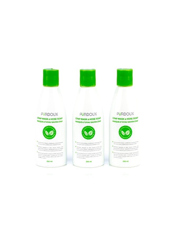 Purdoux CPAP Cleaning Soap for Hose and Mask (3 Bottle 250mL/8.04 oz pack) (Green Tea and Mint Scent) - Image 4
