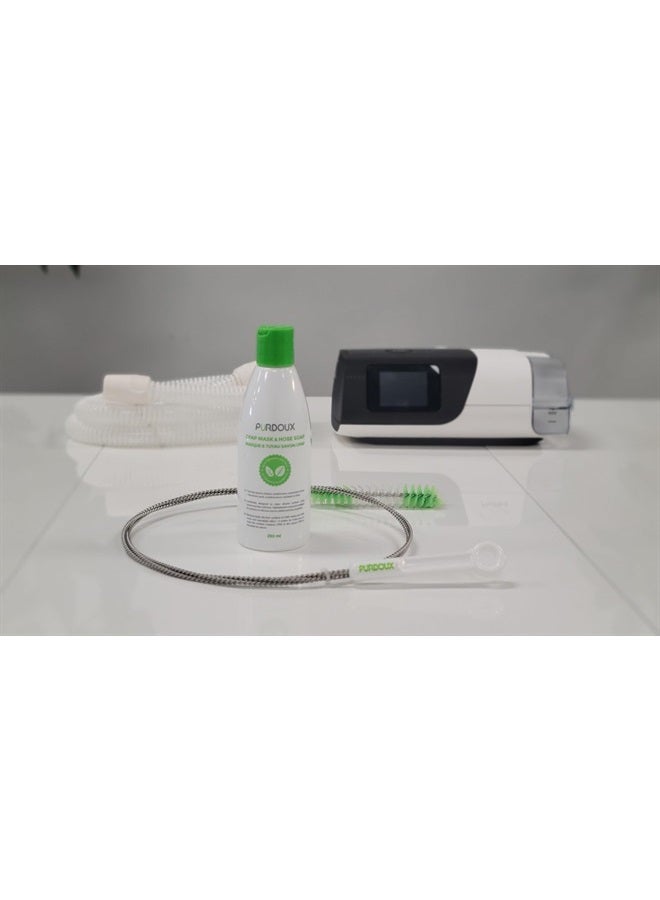 Purdoux CPAP Cleaning Soap for Hose and Mask (3 Bottle 250mL/8.04 oz pack) (Green Tea and Mint Scent) - Image 2