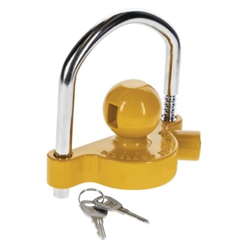 REESE Towpower 72783 Coupler Lock, Adjustable Storage Security, Heavy-Duty Steel, Yellow and Chrome ( Universal Fit) - Image 2