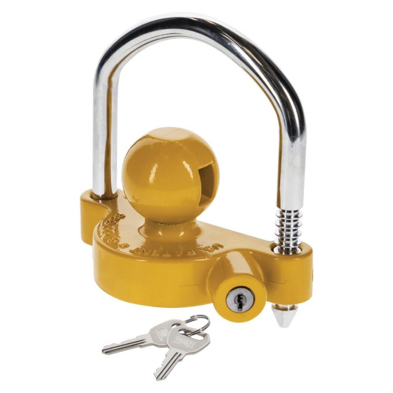 REESE Towpower 72783 Coupler Lock, Adjustable Storage Security, Heavy-Duty Steel, Yellow and Chrome ( Universal Fit) - Image 4