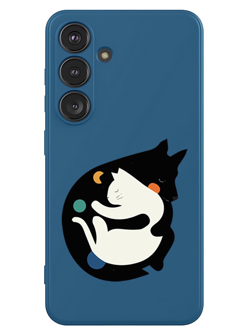 Theodor Protective Slim Fit Case Liquid Silicone Cover with Full Body Protection Anti-Scratch Shockproof Case For Samsung Galaxy S25 (Blue) - More Hugs - Image 1