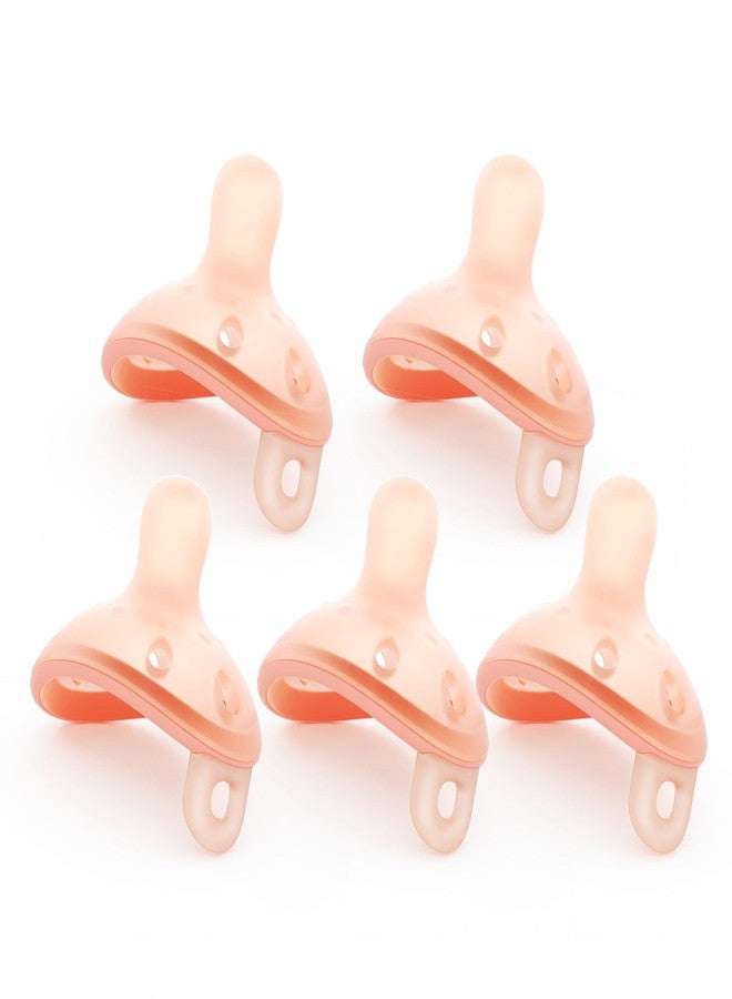 Garkoko Baby Pacifiers 0-6 Month, Breast Like Shape Soft Silicone Newborn Pacifiers 0-3 Months with Large Air Holes, BPA-Free, 5pcs - Image 1