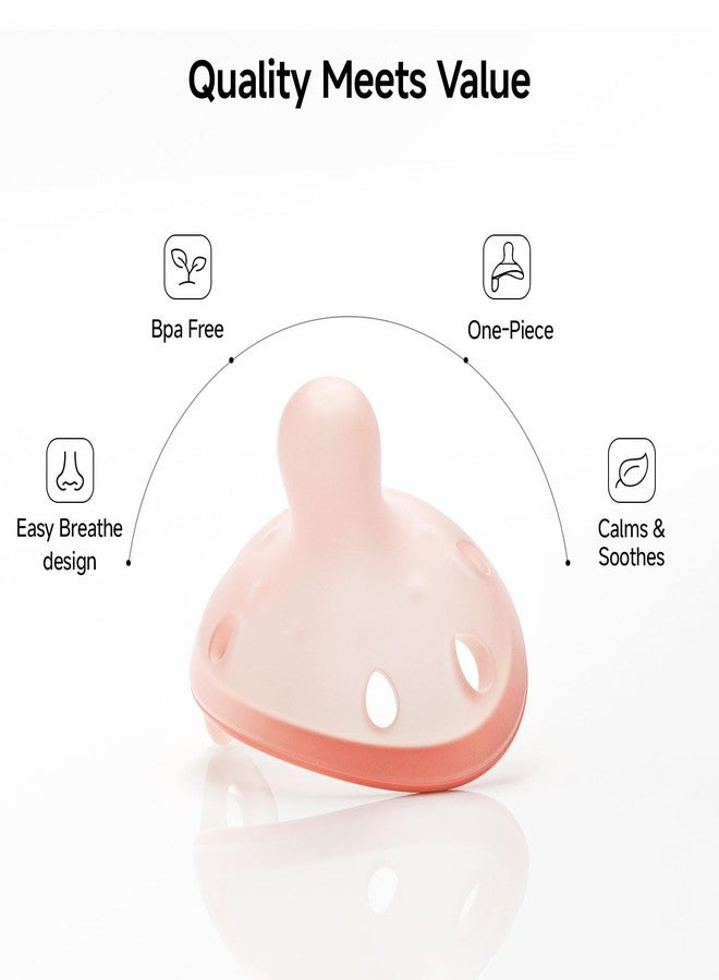 Garkoko Baby Pacifiers 0-6 Month, Breast Like Shape Soft Silicone Newborn Pacifiers 0-3 Months with Large Air Holes, BPA-Free, 5pcs - Image 2