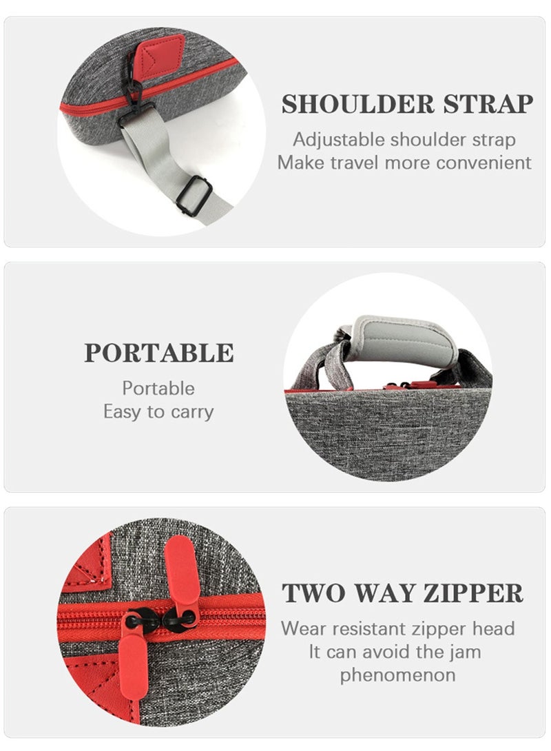 JoyousSto Carrying Case for PS5 Hard Shell Carry Case Travel Bag, Large Capacity, Shockproof and Waterproof Storage Bag for PS5, Portable Protective Case Compatible with PS5 Console, Dual Controller,Disk Headset Base Etc,Grey - Image 4