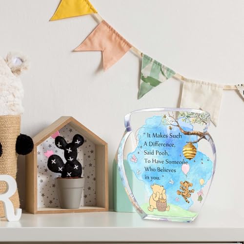 TAGDANK Friendship Gifts for Women Inspirational Gifts Honey Pot Shape Acrylic Desk Decor, Pooh Quotes Desk Sign Decor, Birthday Gifts Graduation Gifts for Women Teacher Mom Best Friend - Image 5