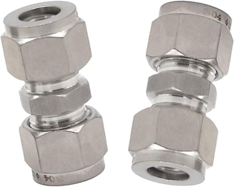 Yoebor Metalwork 304 Stainless Steel Compression Tube Fitting Union 5/8" OD x 5/8" OD Coupling (2 Pcs) - Image 1