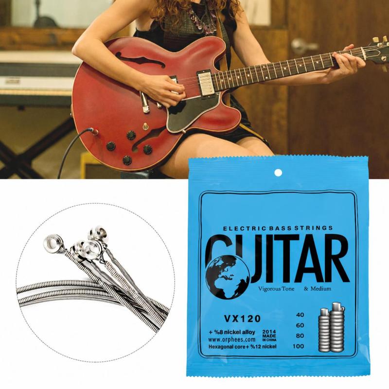 Orphee Electric Bass Strings High-Quality Steel Nickel Alloy Smooth Rust-Proof for Beginner Musician - Easy to Replace Strings for Electric Bass Replacement - Image 3