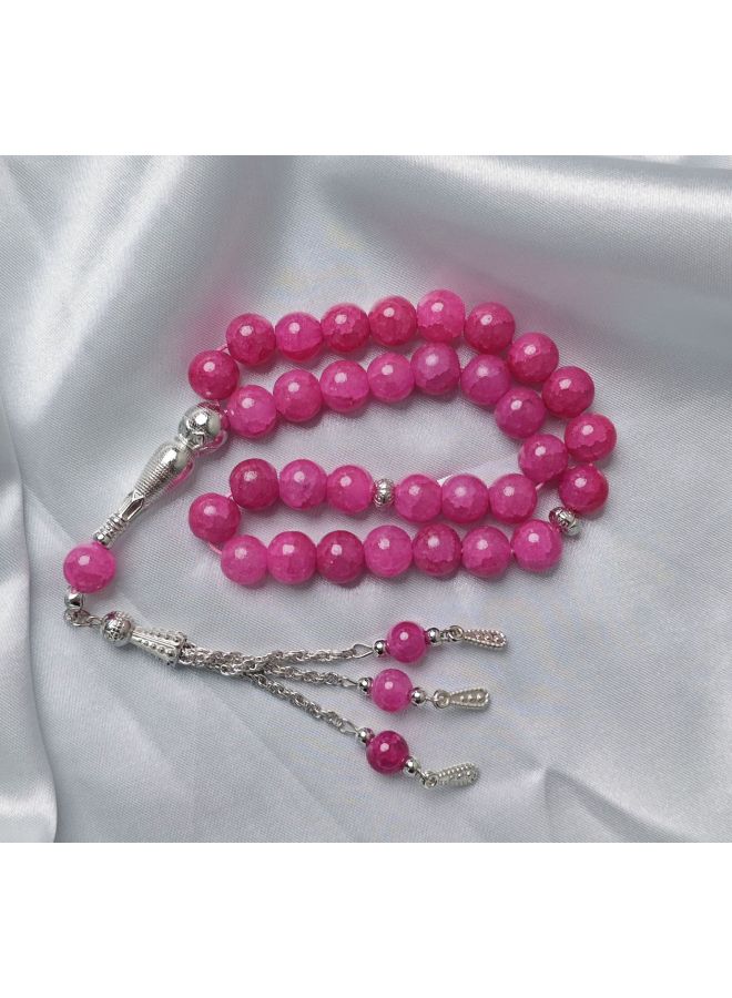 YIXIA Pieces Of Dragon Pattern Stone 10mm Muslim Prayer Beads Arabic Worship Tasbih Bracelet Ice Crackle Pattern Praise Beads - Image 1