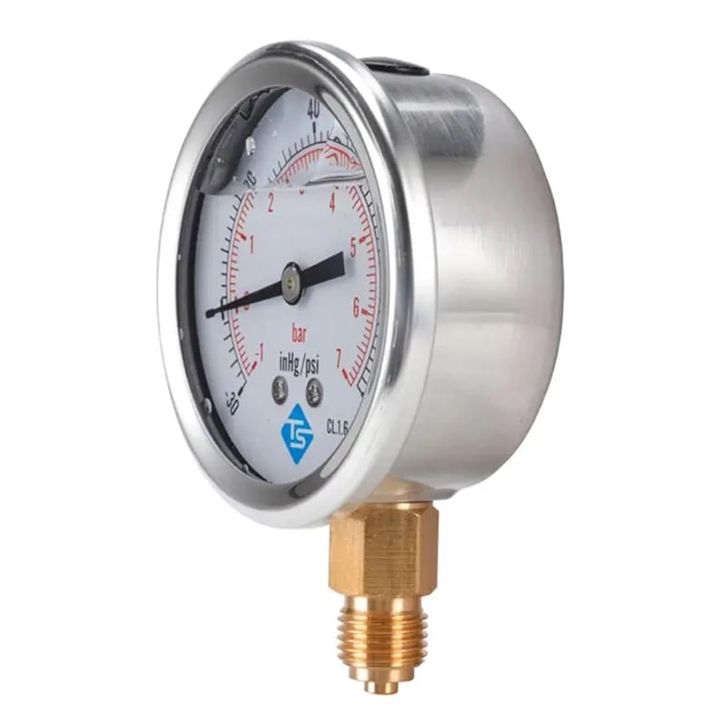 Oil Filled Vacuum Pressure Gauge 0 4 Bar High Precision 1 4 BSP Radial Chemical Use - Image 4