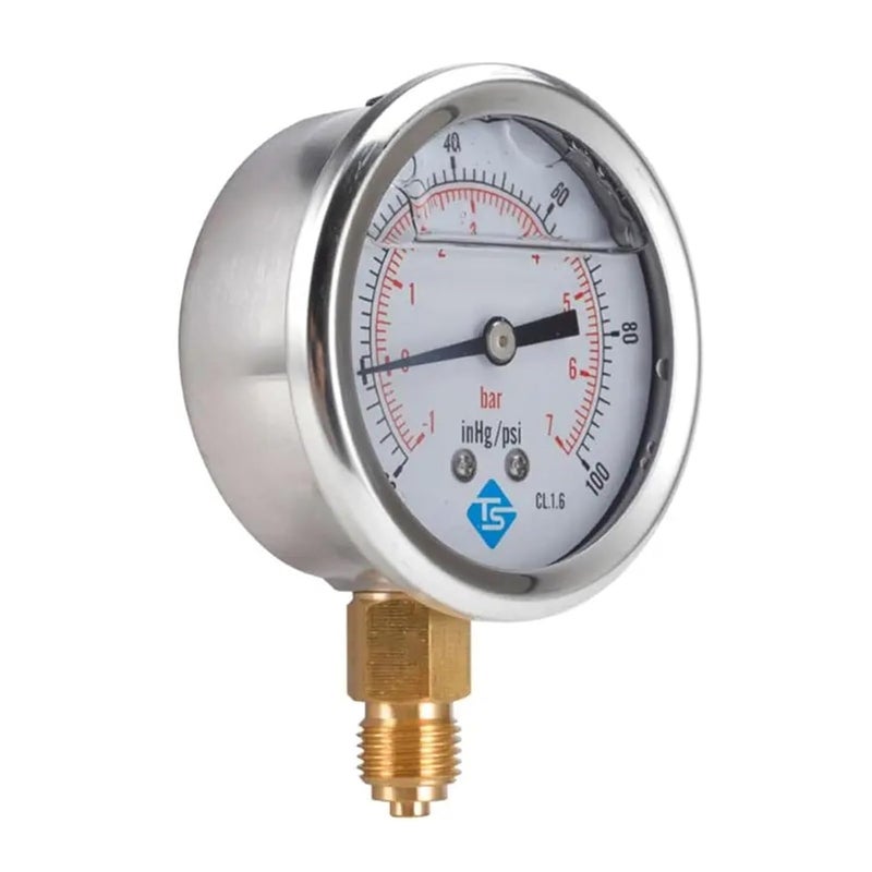 Oil Filled Vacuum Pressure Gauge 0 4 Bar High Precision 1 4 BSP Radial Chemical Use - Image 5