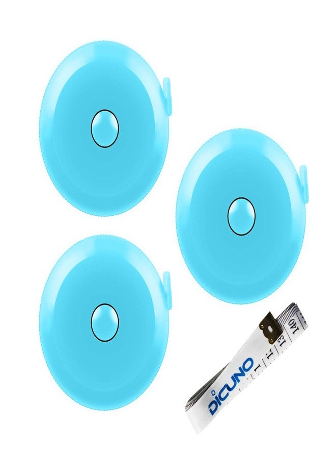 DiCUNO 60-Inch 1.5 Meter Soft and Retractable Tape Body Tailor Sewing Craft Cloth Dieting Measuring Tape (3 Pcs of Sky-Blue) - Image 1