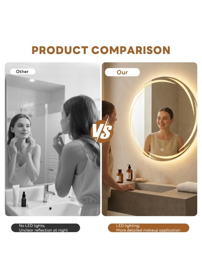 شاربدو مرآة الفن مع الضوء ، إصدار ضوء LED ، شاشة تعمل باللمس ، ضوء دافئ - Image 4