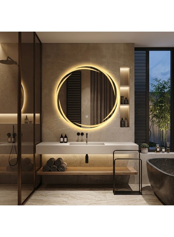 شاربدو مرآة الفن مع الضوء ، إصدار ضوء LED ، شاشة تعمل باللمس ، ضوء دافئ - Image 3
