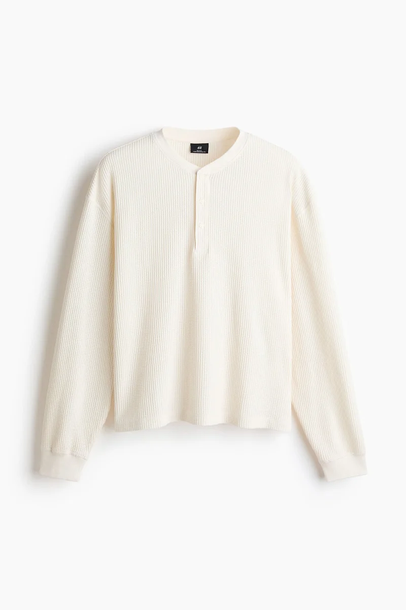 H&M Regular Fit Waffled henley top
