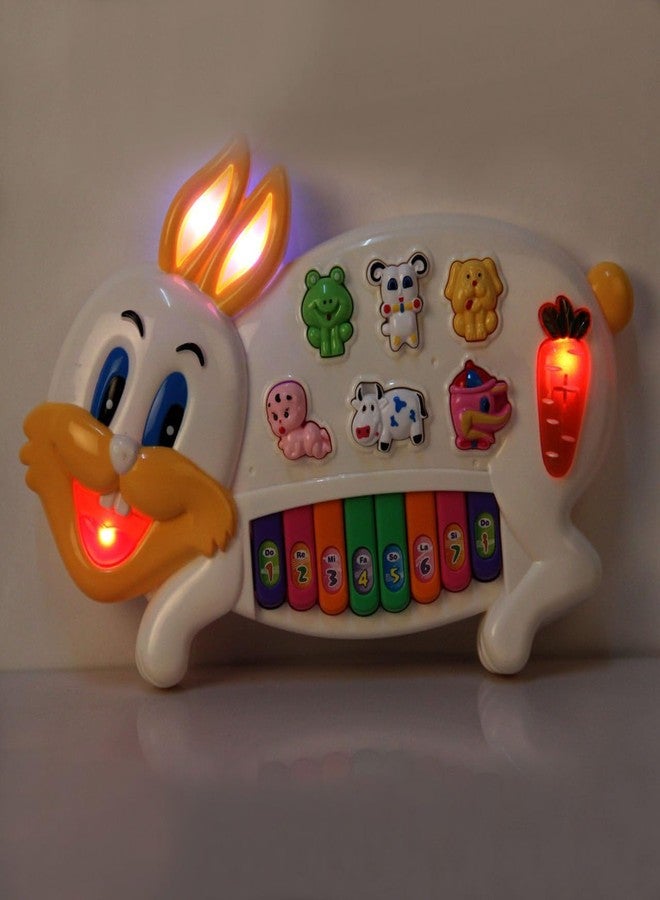 RUHANI Rabbit Shaped Musical Light Voice Learning Keyboard Piano for Kids - Image 2