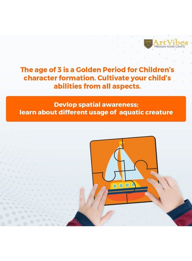 Artvibes Vehicle Wooden Jigsaw Puzzle Games for Children & Kids | Jigsaw Puzzles for Kids Age 2-5 | 4 Pieces Puzzles | Toddler's Wooden Puzzle (PZ_508NN), Set of 6 - Image 3