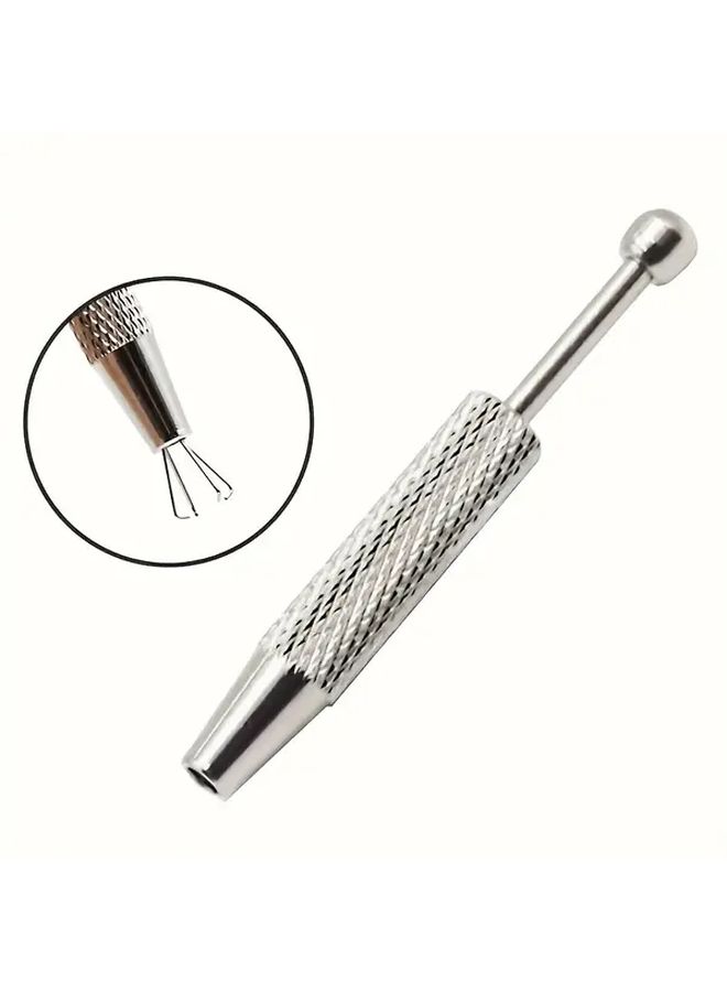 Heavy Duty Silvery 4 Prong Jewelry Tweezers Non Slip Grip For Gemstones And Crafts - Image 2