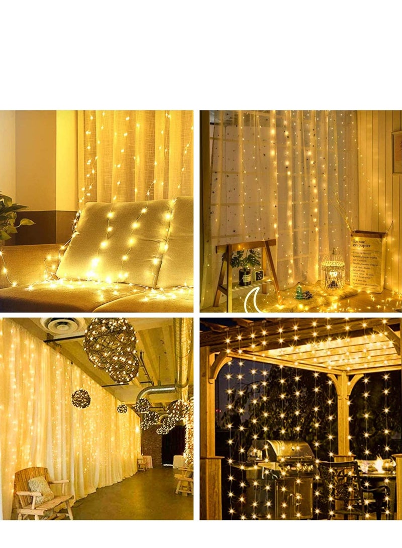 شاني لعنوان: مصابيح ستائر LED من شاني لحفلات الزفاف وديكورات المنزل، بجهاز تحكم عن بُعد، 9.8 × 9.8 قدم - Image 5