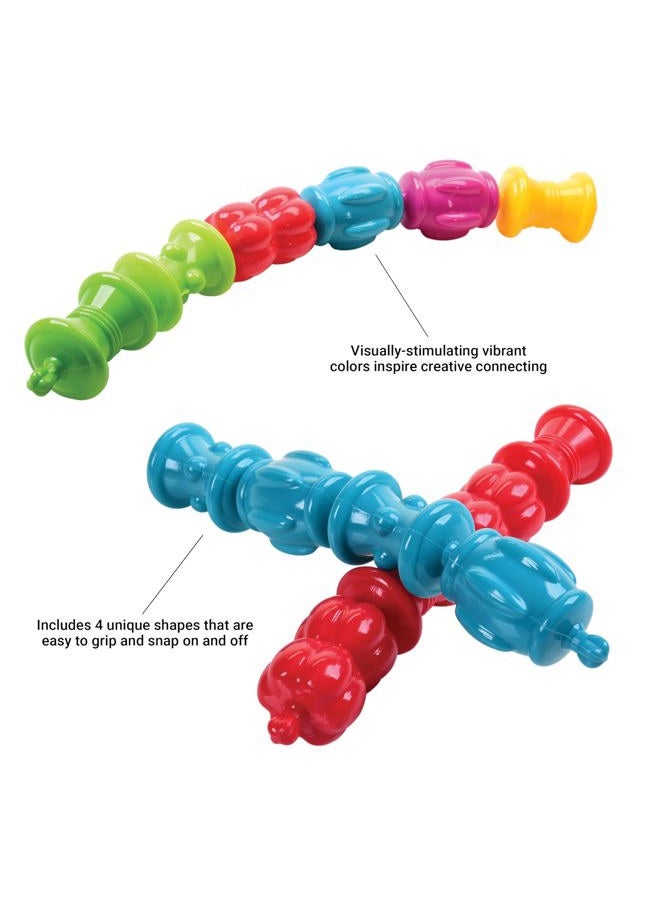 Constructive Playthings Colorful Snap Beads Set for Children and Toddlers Ages 1+, Pop Beads Arts and Craft Developmental Kids STEM Toy Set, Multicolor - Image 2