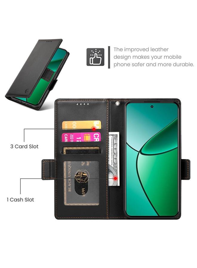 S-TOP Case For Realme 14 Pro+ Side Buckle Magnetic Frosted Leather Phone Case - Image 4