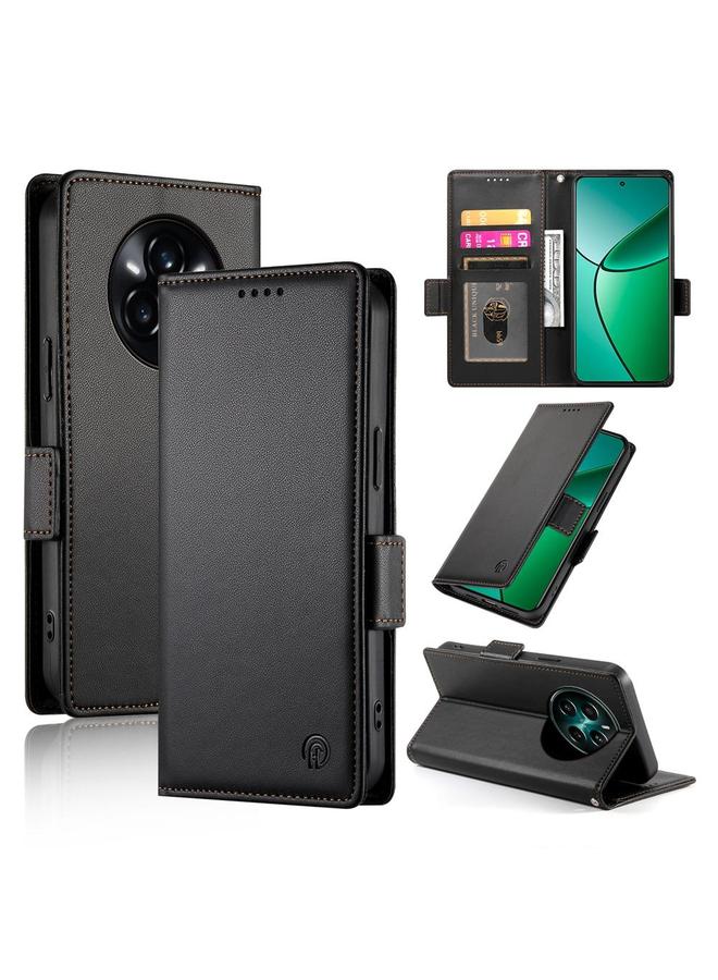 S-TOP Case For Realme 14 Pro+ Side Buckle Magnetic Frosted Leather Phone Case - Image 1