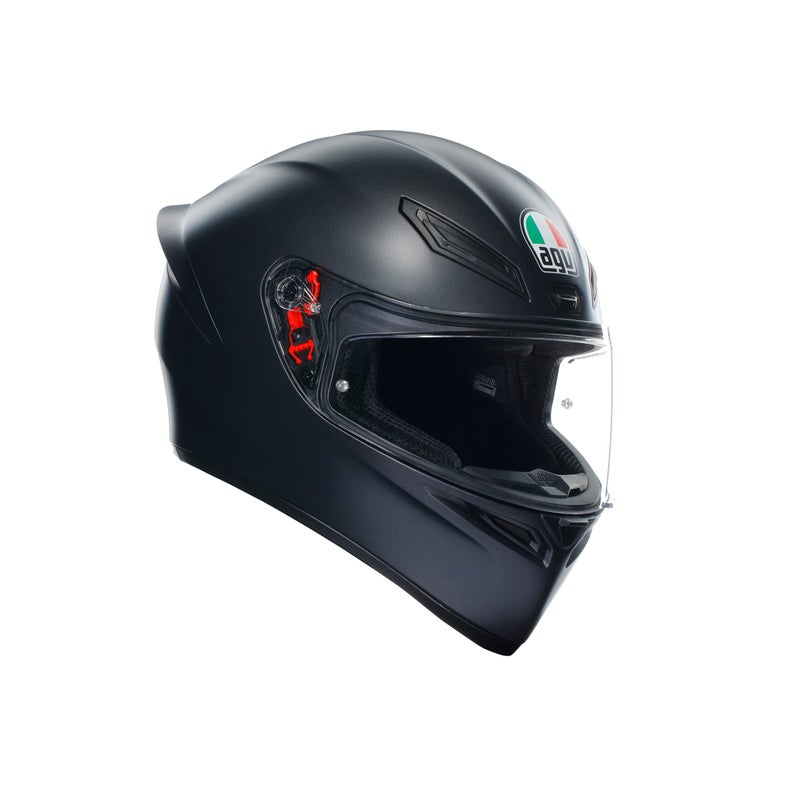 AGV - Helmet K1 S E2206, Full-face Motorbike Helmet, ECE, for Men, Racing Style with Spoiler, Air Intakes and Scratch Resistant Visor, 190° Field of View, with Intercom Ready, Matt Black - Image 1