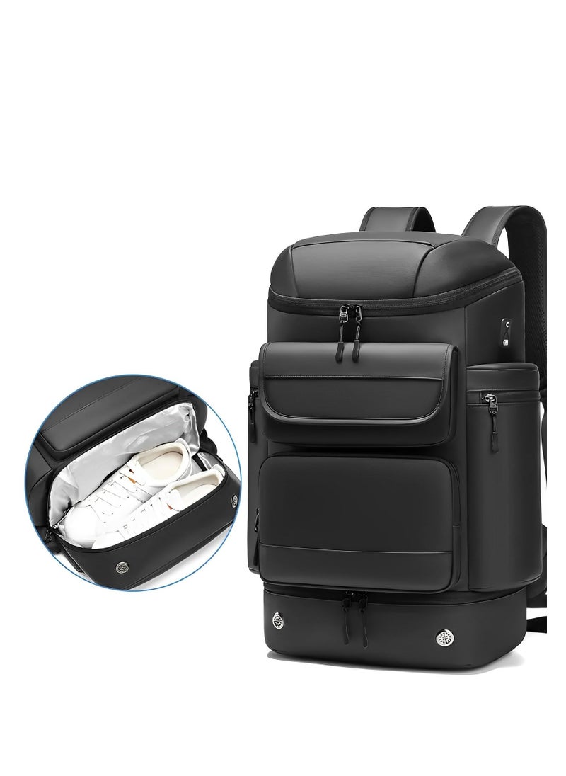Skycare - Skycare 45L Business Travel Backpack, Expandable Waterproof Laptop Bag with Independent Shoe Compartment, USB Charging Port, Anti-Theft Pocket, and Thermal Side Pockets - Image 1
